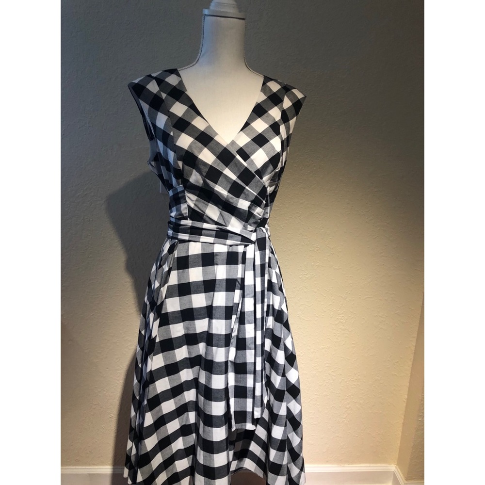 Calvin Klein black and white stripped dress